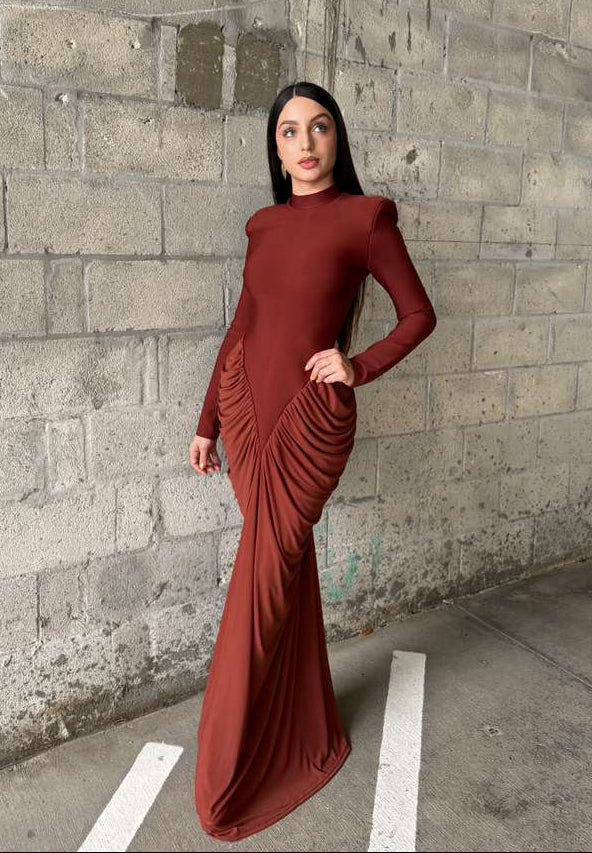 Caramel Allure Gown Maxi Dress – ELLA BOUTIQUE