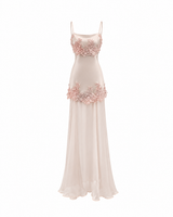 Porcelain Petals Maxi Dress