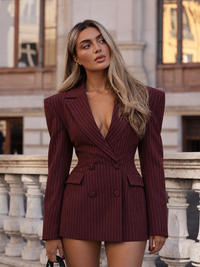 Pinstripe Privilege Blazer Mini Dress