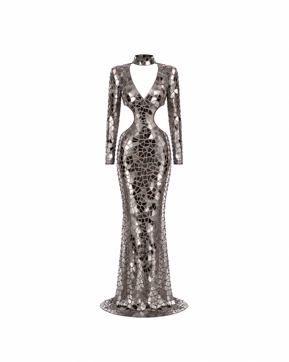 Mirror Mosaic Gown Maxi Dress