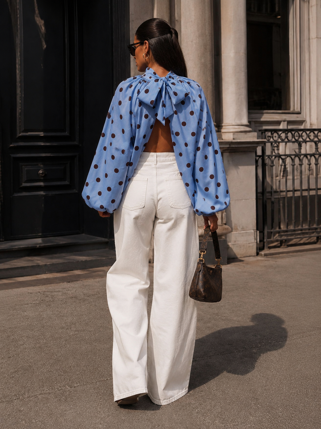 Capri Bleu Polka Blouse