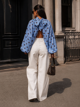 Capri Bleu Polka Blouse