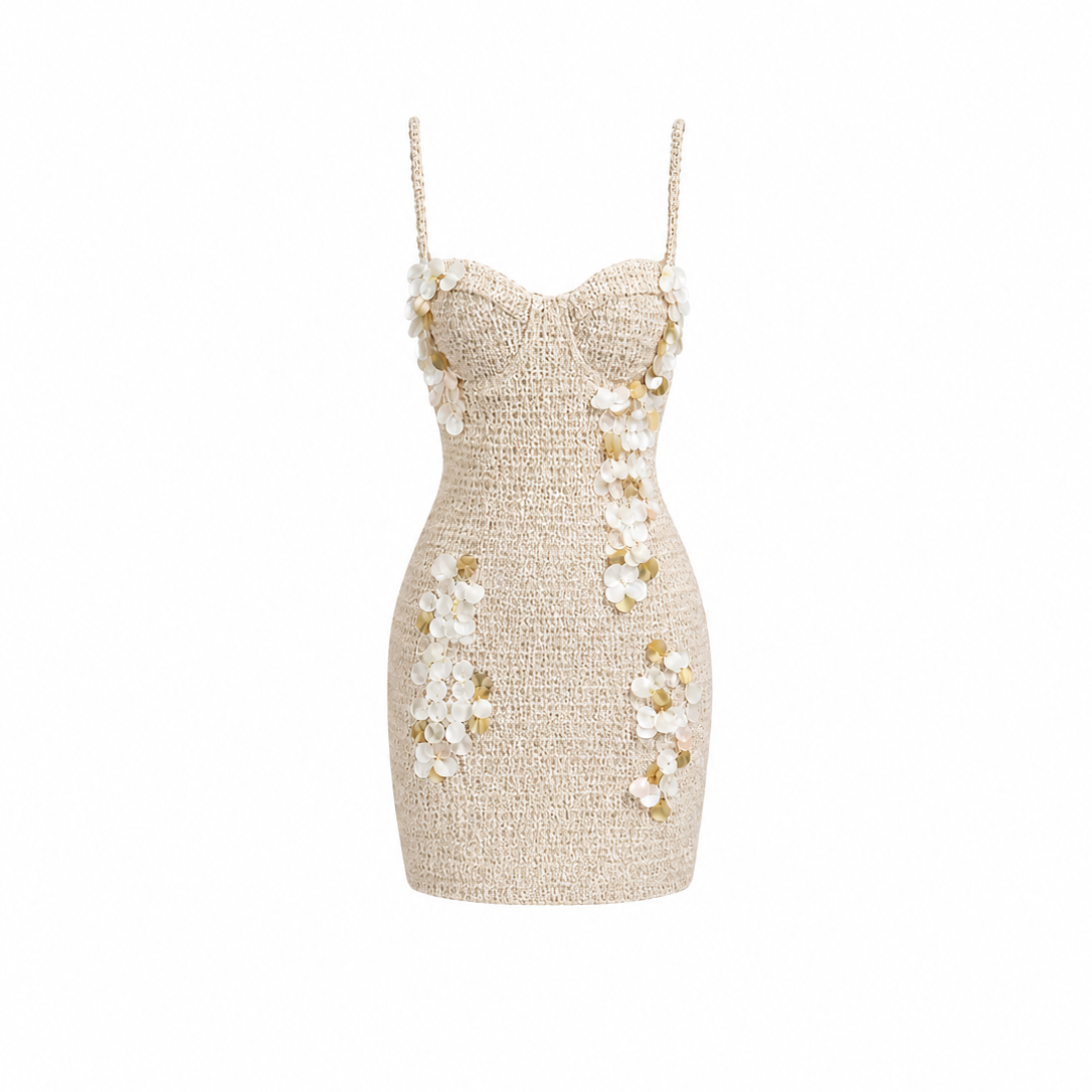 Oyster Bloom Mini Dress