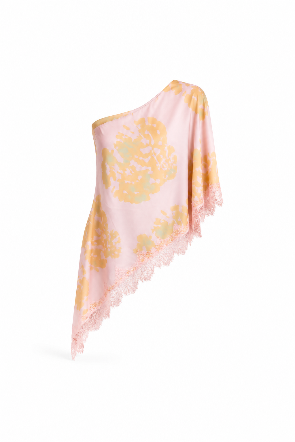 Petal Veil One-Shoulder Blouse