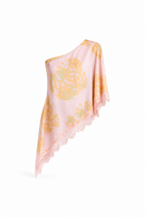 Petal Veil One-Shoulder Blouse