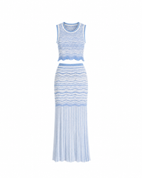 Azure Tide Knit Skirt Set