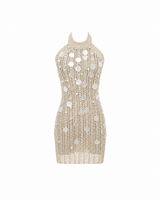 Oceane Pearl Crochet Mini Dress