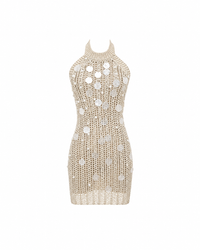Oceane Pearl Crochet Mini Dress
