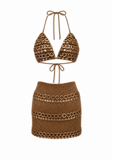 Moonlit Bronze Skirt Set
