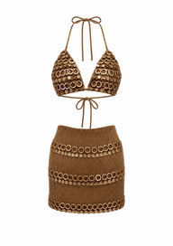 Moonlit Bronze Skirt Set