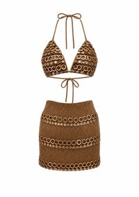 Moonlit Bronze Skirt Set