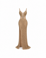 Golden Cipher Maxi Dress