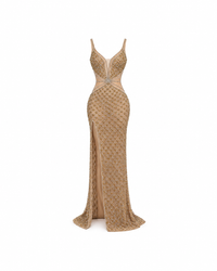 Golden Cipher Maxi Dress
