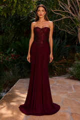 Vendome Embellished Corset Maxi Dress
