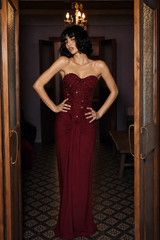 Vendome Embellished Corset Maxi Dress