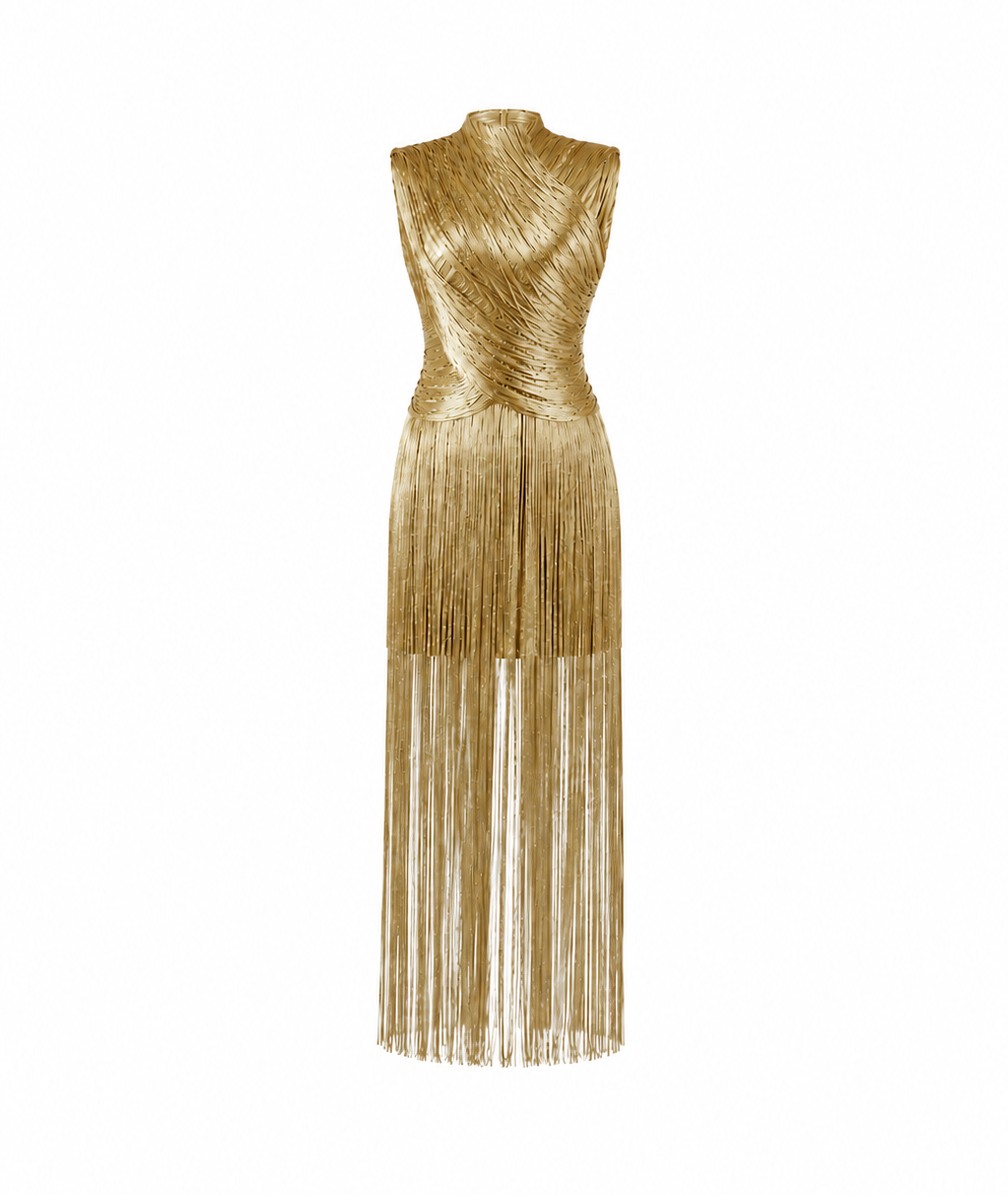 Velvet Fringe Glam Dress