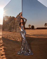Mirror Mosaic Gown Maxi Dress