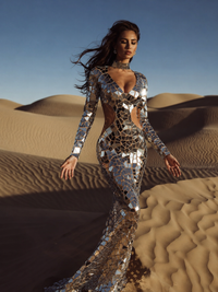 Mirror Mosaic Gown Maxi Dress