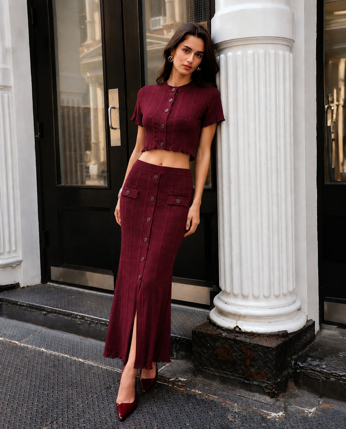 Burgelle Knit Skirt Set