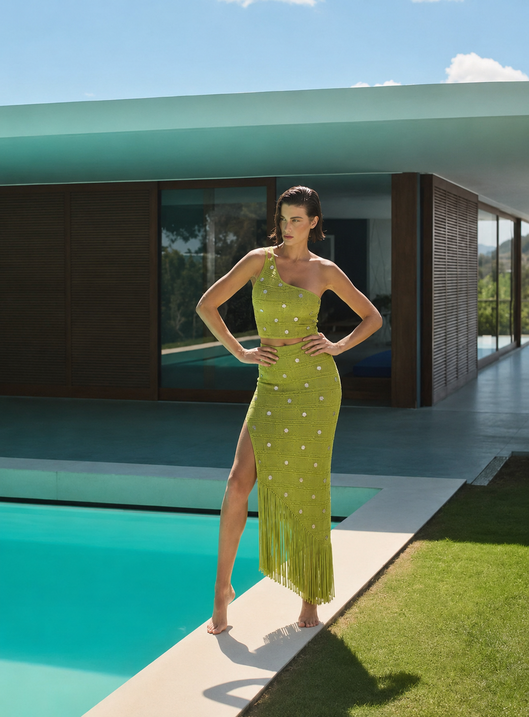 Citrus Luxe Crochet Skirt Set