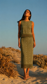 Isola Openwork Knit Skirt Set