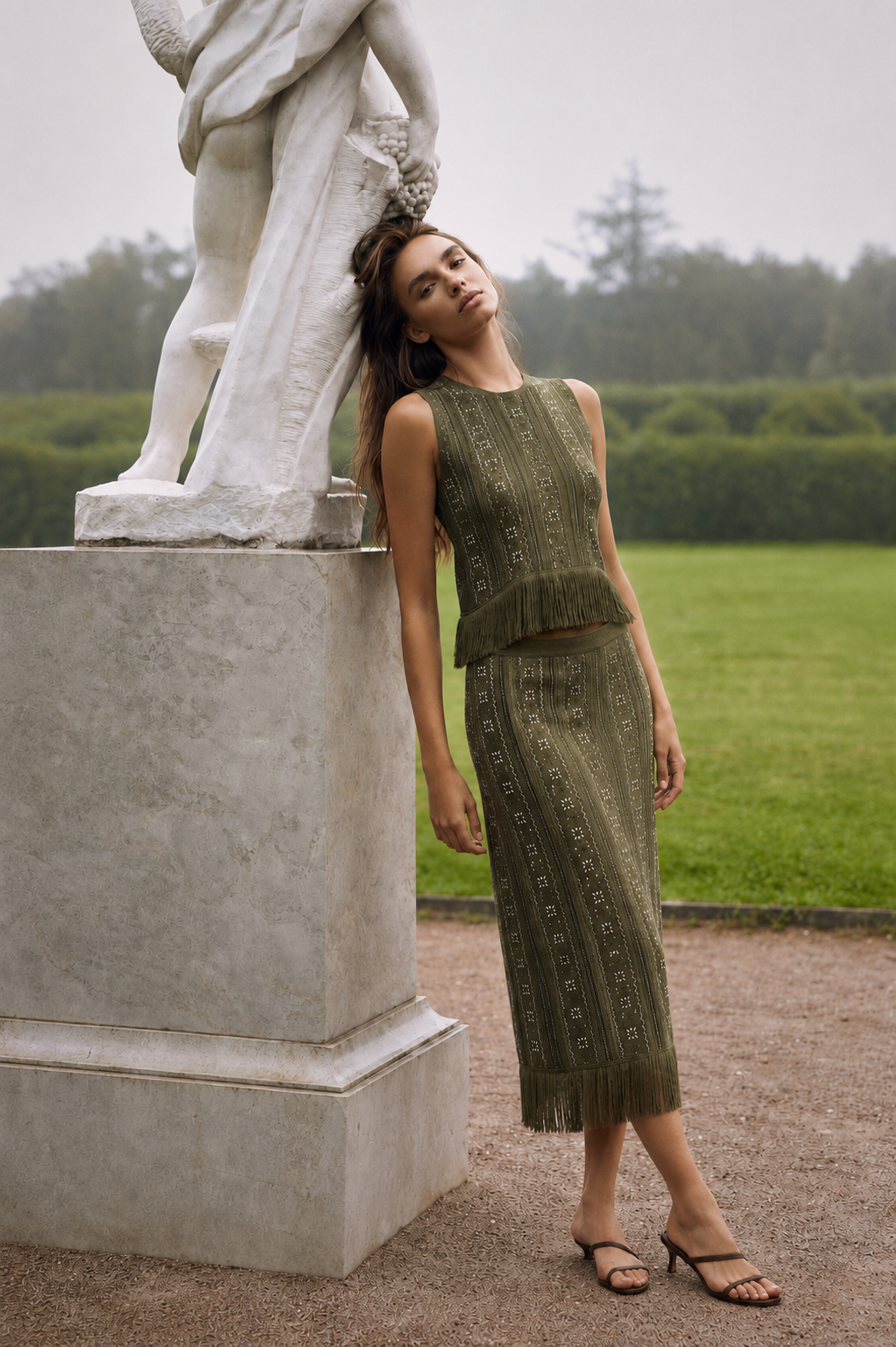 Isola Openwork Knit Skirt Set