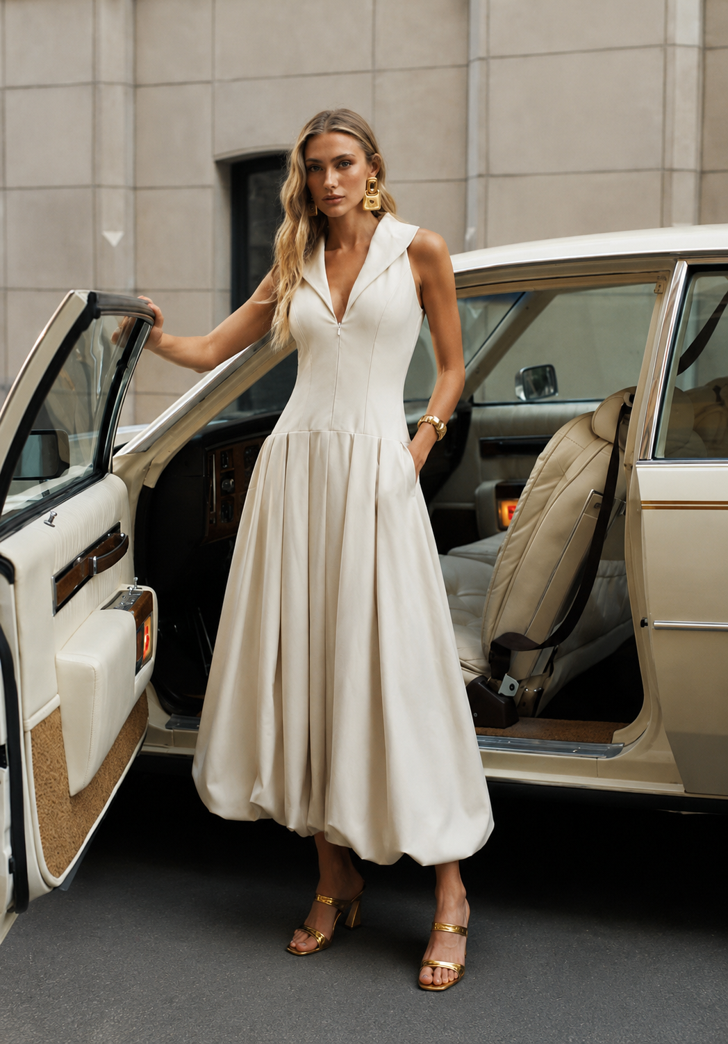 Camille Volume Midi Dress