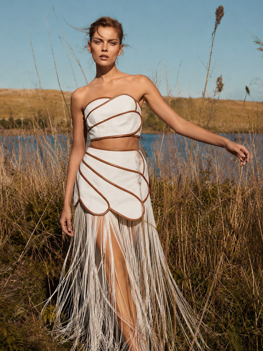 Contour Fringe Skirt Set
