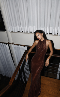 Bronze Mirage Gown Maxi Dress