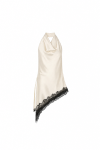 Noir Plume Asymmetry Blouse