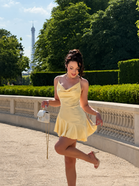 Butter Silk Cascade Mini Dress