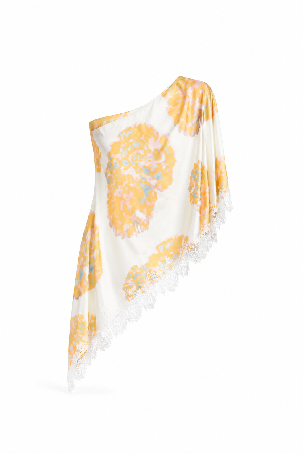 Petal Veil One-Shoulder Blouse