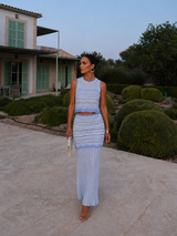 Azure Tide Knit Skirt Set