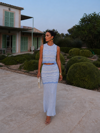 Azure Tide Knit Skirt Set