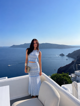 Azure Tide Knit Skirt Set