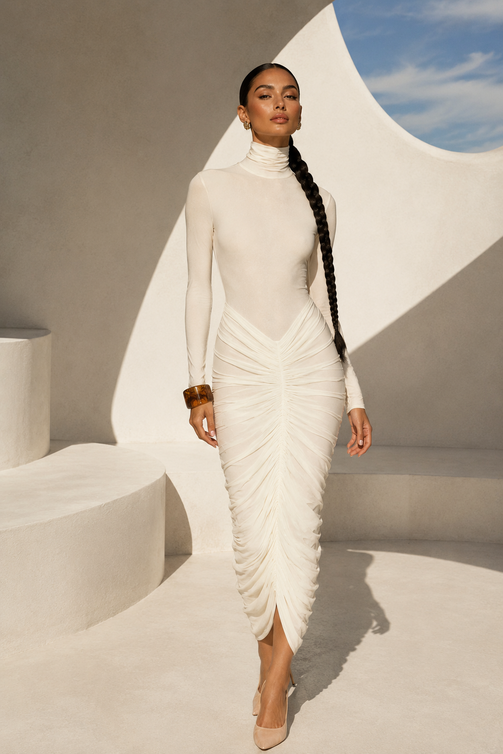 Isla Sculpted Midi Dress
