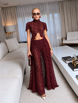 Oxblood Drama Pant Set