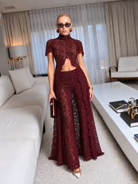 Oxblood Drama Pant Set