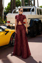 Oxblood Drama Pant Set