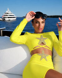 Yellow Stardust Skirt Set
