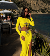 Yellow Stardust Skirt Set
