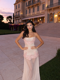 Porcelain Petals Maxi Dress