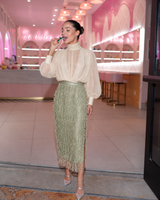 Sage Afterglow Midi Skirt