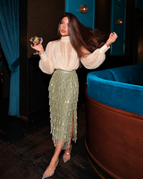 Sage Afterglow Midi Skirt