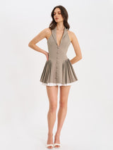 Hazel brown mini dress