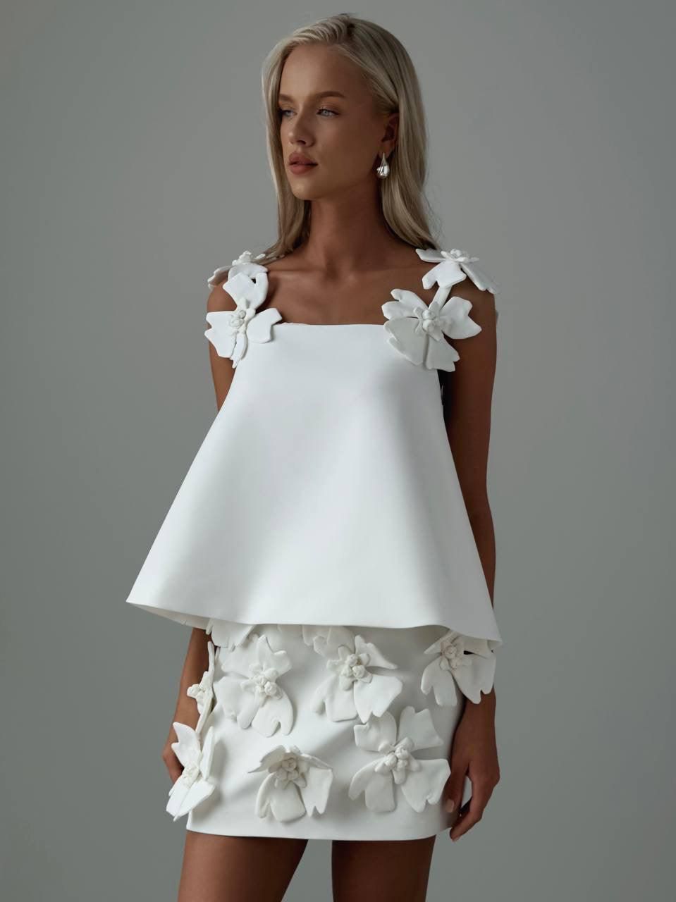 Rosa blanca skirt set