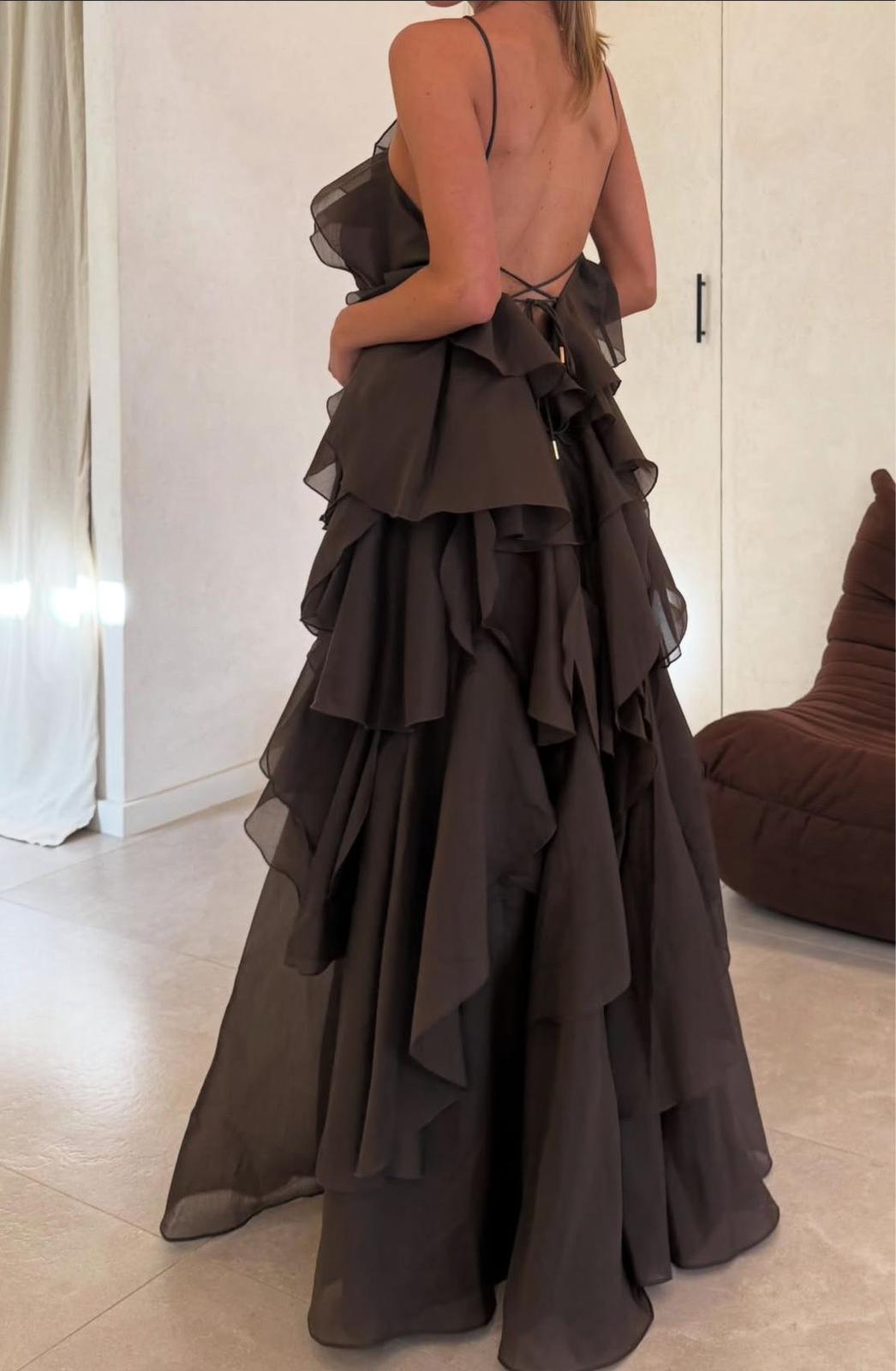 Island brown maxi dress