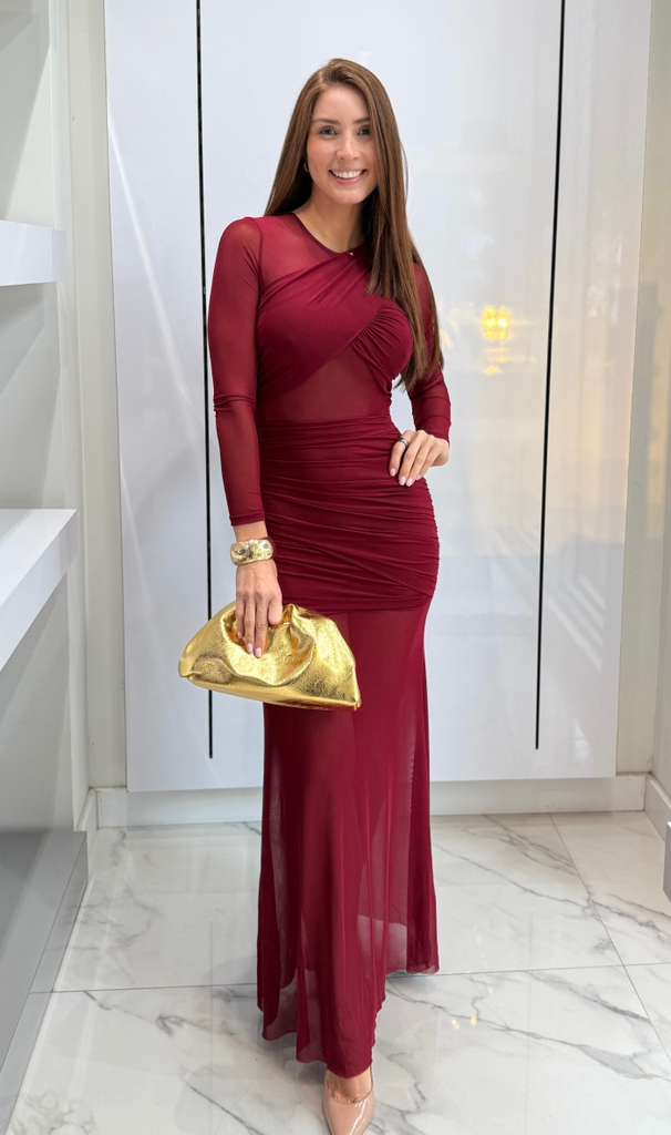 Victoria red maxi dress