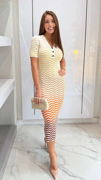 Sunset Stripes midi dress