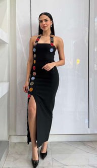 Rainbow Shadows midi dress